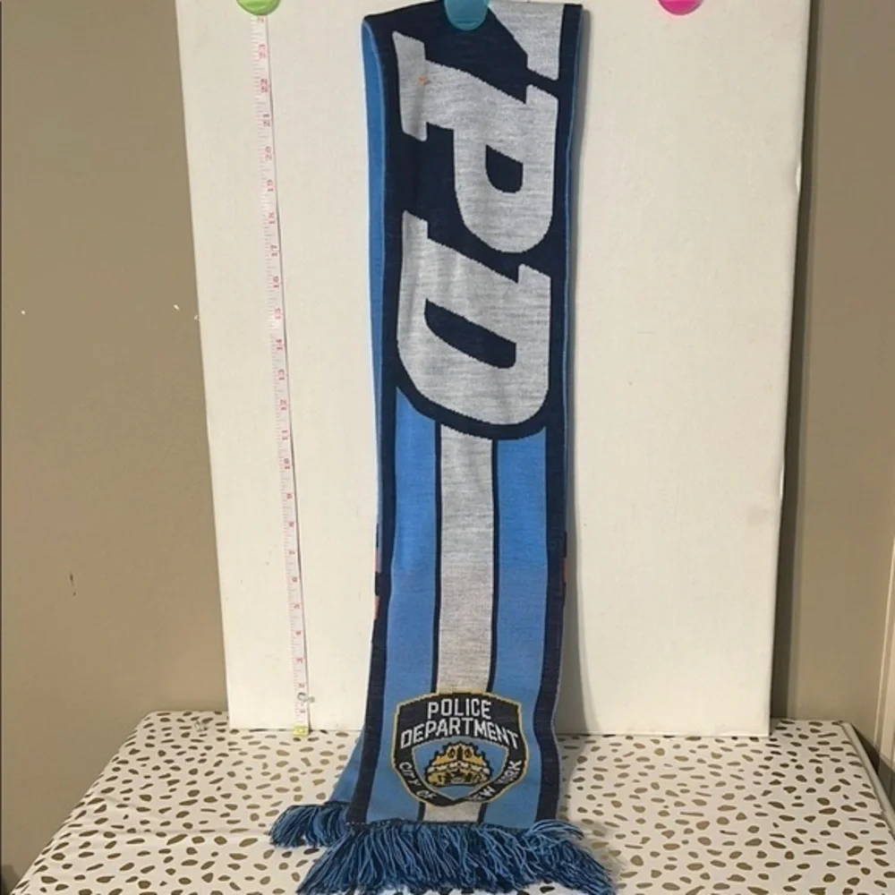 Blue NYPD Scarf with Fringe